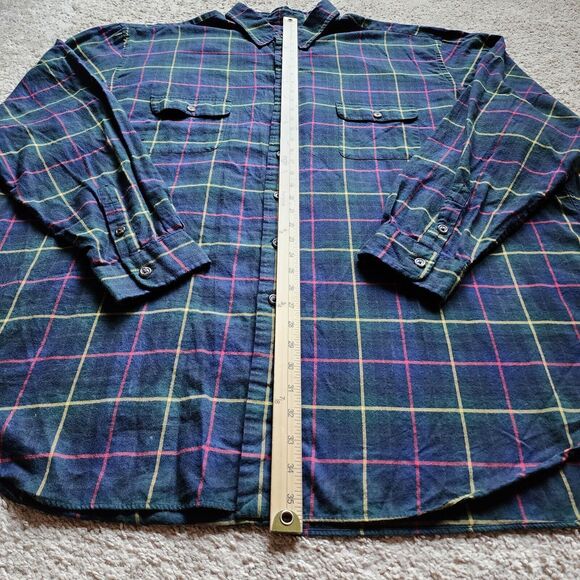 Ralph Lauren Shirt Mens 3XLT Tall Blue Yellow Red Tartan Plaid Long Sleeve - Picture 7 of 10